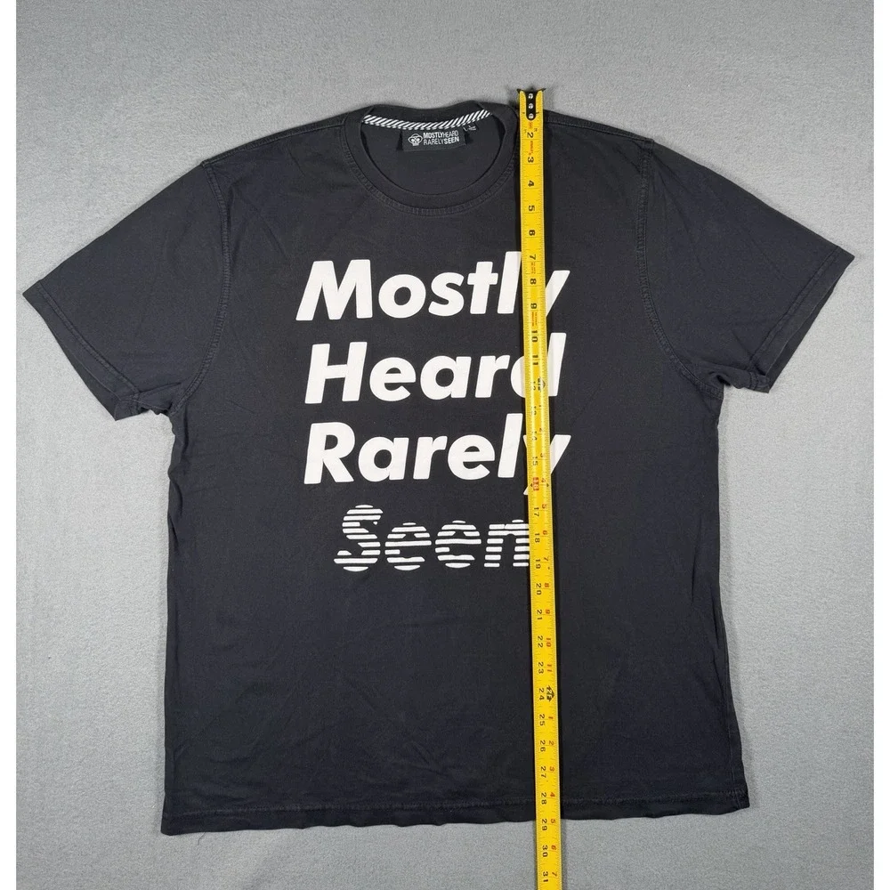 Mostly Heard Rarely Seen Disappearing Tee Black Graphic Streetwear Shirt L
